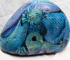 Hand Painted Rocks -  Blue Dragon  FRONT