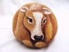 Hand Painted Brown Cow Rock
